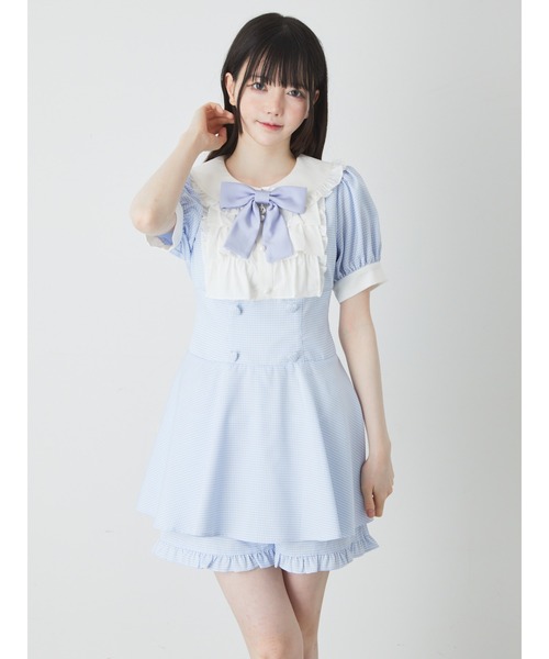 【セール】ドーリーギンガムコンビネゾン（ワンピース）｜Ank Rouge（アンクルージュ）