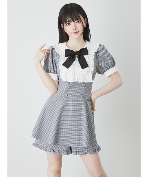 【セール】ドーリーギンガムコンビネゾン（ワンピース）｜Ank Rouge（アンクルージュ）