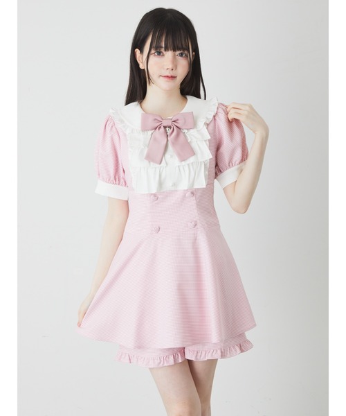 【セール】ドーリーギンガムコンビネゾン（ワンピース）｜Ank Rouge（アンクルージュ）
