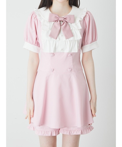 【セール】ドーリーギンガムコンビネゾン（ワンピース）｜Ank Rouge（アンクルージュ）