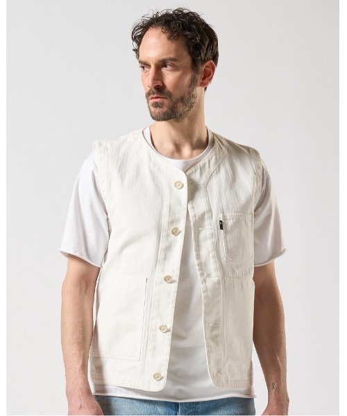 wjk（ダヴルジェイケイ）の「【LEON×B'2nd×wjk】urban work vest（ベスト・メンズ・ブラック系その他/ホワイト・SMALL/MEDIUM/LARGE/X-LARGE）」の3枚目の写真