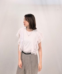 チュールレイヤードカットソー≪洗濯機で洗える≫