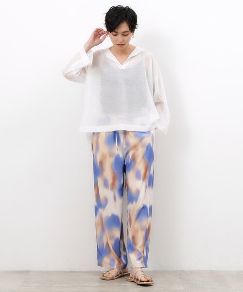 OPAQUE.CLIP(オペークドットクリップ)の「◆セーラーカラーシアーニット【洗濯機洗い可】(ニット/セーター・レディース・ホワイト/ライトグレー/ダークブラウン・38/40/42)」の20枚目の写真