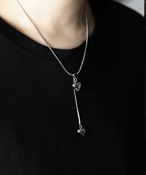 me+em select(ミームセレクト)の「Y字ハート2連ネックレス / YFORM 2HEART NECKLACE(ネックレス・レディース・シルバー・FREE)」の11枚目の写真