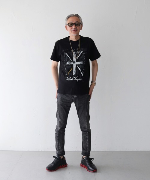 新品未使用 タグ付き 1er Arrondissement ハイゲージTシャツ アシンメトリーバイカラーTシャツ(1 LIGHT GREY): : メンズ