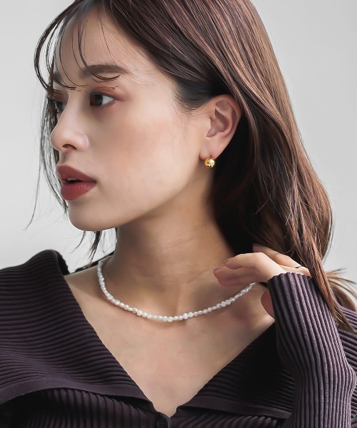 淡水パールネックレス 3mm（ネックレス）｜abaskdesign（アバスク