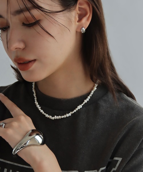 淡水パールネックレス 3mm（ネックレス）｜abaskdesign（アバスク