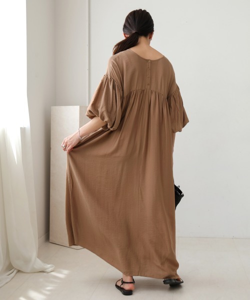 Bou Jeloud（ブージュルード）の「【高身長向けサイズ展開あり】袖ボリューム前後２WAYワンピース（ワンピース・レディース・ブラック/オレンジ/ベージュ・TL/38）」の19枚目の写真