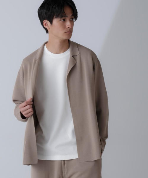 NANO universe(ナノユニバース)の「14ゲージミラノリブニット ボタンレスジャケット(手洗い可能)(テーラードジャケット・メンズ・ブラック/グレー系その他4・M/L)」の12枚目の写真