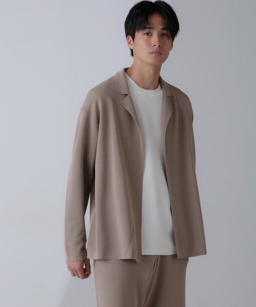 NANO universe(ナノユニバース)の「14ゲージミラノリブニット ボタンレスジャケット(手洗い可能)(テーラードジャケット・メンズ・ブラック/グレー系その他4・M/L)」の13枚目の写真