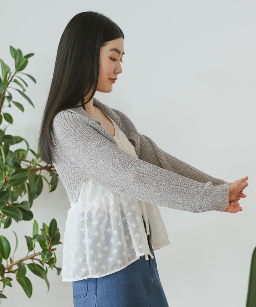 3.3 Field Trip （3.3フィールドトリップ）の「3.3 Field Trip／ソフトボレロカーディガン（スウェット・レディース・ブラック/アイボリー/グレー・FREE）」の5枚目の写真