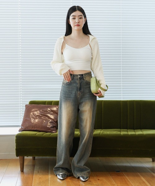 3.3 Field Trip （3.3フィールドトリップ）の「3.3 Field Trip／ソフトボレロカーディガン（スウェット・レディース・ブラック/アイボリー/グレー・FREE）」の10枚目の写真