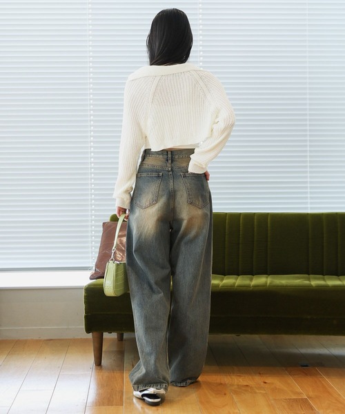 3.3 Field Trip （3.3フィールドトリップ）の「3.3 Field Trip／ソフトボレロカーディガン（スウェット・レディース・ブラック/アイボリー/グレー・FREE）」の12枚目の写真