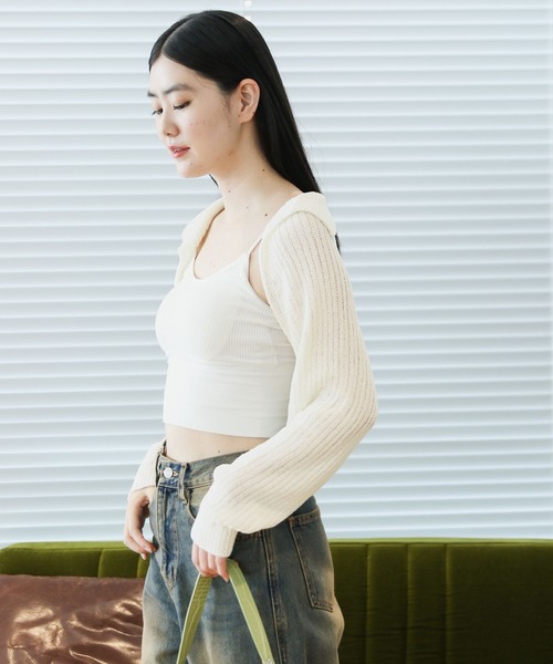 3.3 Field Trip （3.3フィールドトリップ）の「3.3 Field Trip／ソフトボレロカーディガン（スウェット・レディース・ブラック/アイボリー/グレー・FREE）」の14枚目の写真