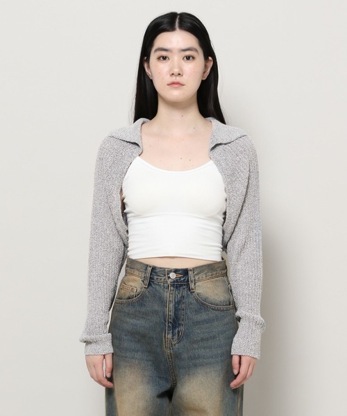 3.3 Field Trip （3.3フィールドトリップ）の「3.3 Field Trip／ソフトボレロカーディガン（スウェット・レディース・ブラック/アイボリー/グレー・FREE）」の17枚目の写真