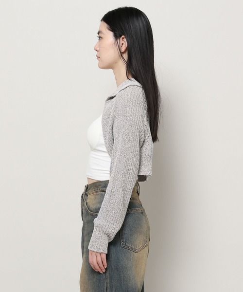 3.3 Field Trip （3.3フィールドトリップ）の「3.3 Field Trip／ソフトボレロカーディガン（スウェット・レディース・ブラック/アイボリー/グレー・FREE）」の18枚目の写真