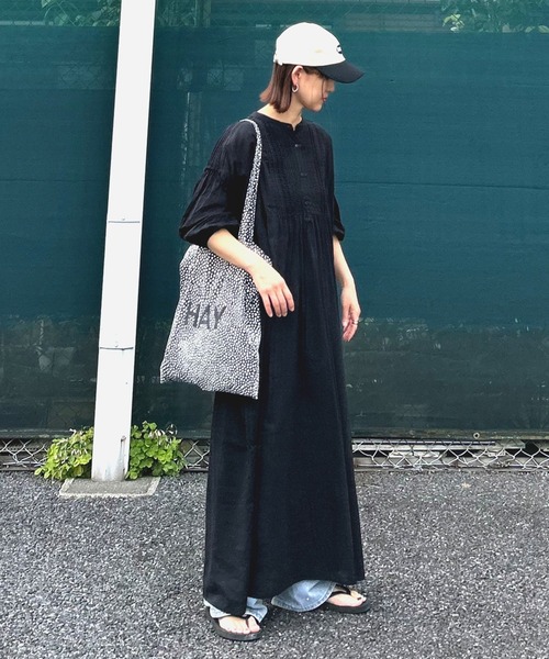 notch.(ノッチ)の「【 notch. by KR 】ピンタックルーズボイルワンピース(ワンピース・レディース・ブラック/ネイビー/オフホワイト・TM/M)」の7枚目の写真