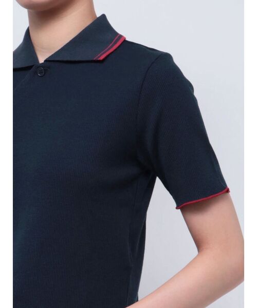 jouetie（ジュエティ）の「チャイナポロトップス（ポロシャツ・レディース・ボルドー/ブラック/ネイビー/アイボリー・MEDIUM）」の21枚目の写真