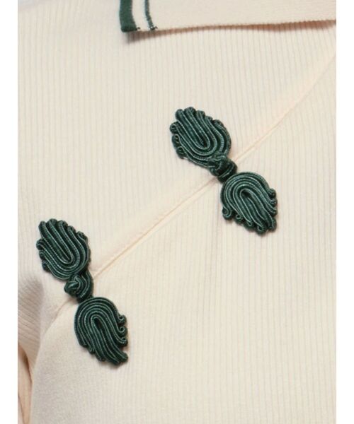 jouetie（ジュエティ）の「チャイナポロトップス（ポロシャツ・レディース・ボルドー/ブラック/ネイビー/アイボリー・MEDIUM）」の13枚目の写真