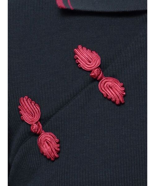 jouetie（ジュエティ）の「チャイナポロトップス（ポロシャツ・レディース・ボルドー/ブラック/ネイビー/アイボリー・MEDIUM）」の16枚目の写真