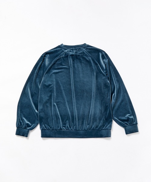 ADAM ET ROPE'（アダムエロペ）の「ルーズシルエット ベロア クルーネック プルオーバー / ロングシーズン着用可能 / セットアップ対応 / ユニセックス（Tシャツ/カットソー・メンズ・ブラウン/ブルー系その他/ブルー系その他4・L/M）」の8枚目の写真