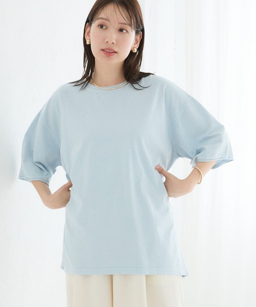 LEPSIM（レプシィム）の「サイドリブ5分袖T　129984（Tシャツ/カットソー・レディース・ライトブルー/オフホワイト/チャコールグレー・FREE）」の22枚目の写真