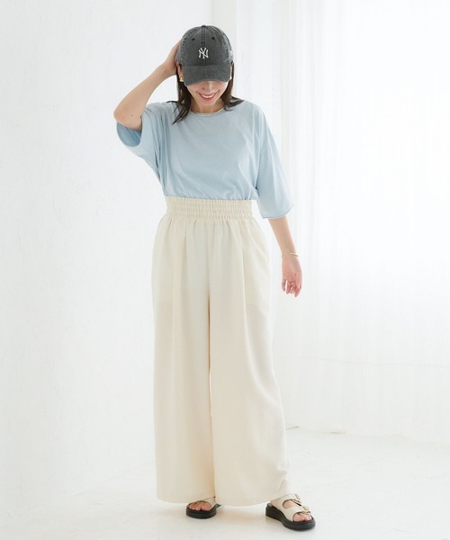 LEPSIM（レプシィム）の「サイドリブ5分袖T　129984（Tシャツ/カットソー・レディース・ライトブルー/オフホワイト/チャコールグレー・FREE）」の21枚目の写真