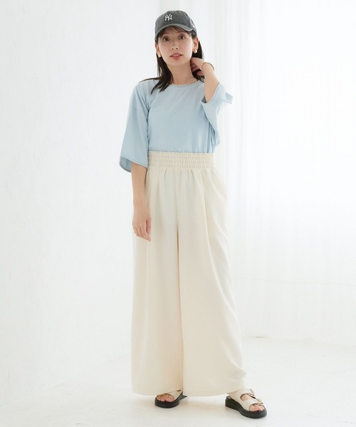 LEPSIM（レプシィム）の「サイドリブ5分袖T　129984（Tシャツ/カットソー・レディース・ライトブルー/オフホワイト/チャコールグレー・FREE）」の20枚目の写真