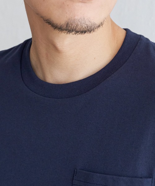 ikka(イッカ)の「ストライプブロード切り替えTシャツ(Tシャツ/カットソー・メンズ・ホワイト/ブラック/ネイビー・M/L/XL/S)」の13枚目の写真
