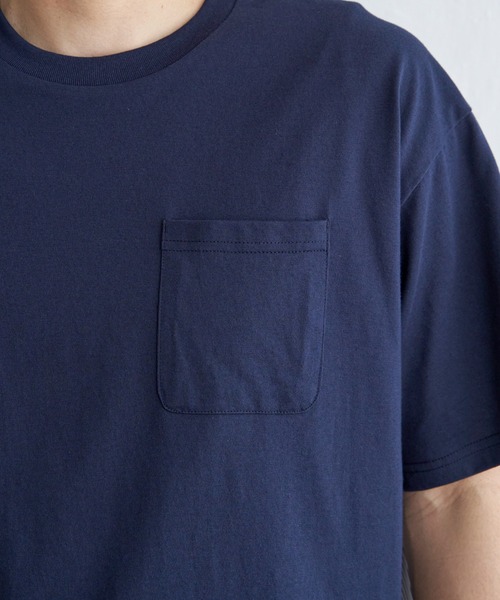 ikka(イッカ)の「ストライプブロード切り替えTシャツ(Tシャツ/カットソー・メンズ・ホワイト/ブラック/ネイビー・M/L/XL/S)」の14枚目の写真