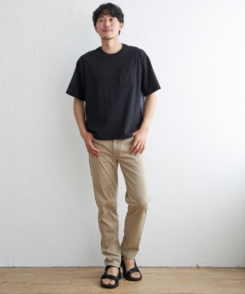 ikka(イッカ)の「ストライプブロード切り替えTシャツ(Tシャツ/カットソー・メンズ・ホワイト/ブラック/ネイビー・M/L/XL/S)」の20枚目の写真