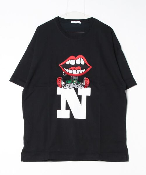 RE730(アールイーセブンサーティー)の「RE730 かわいいなみおくん アルファベット半袖ビッグシルエットTシャツ(Tシャツ/カットソー・メンズ・オフホワイト/ブラック・X-LARGE/LARGE/MEDIUM)」の11枚目の写真