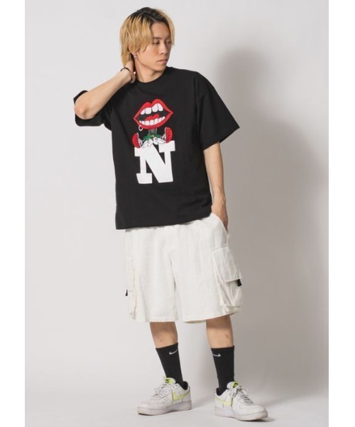 RE730(アールイーセブンサーティー)の「RE730 かわいいなみおくん アルファベット半袖ビッグシルエットTシャツ(Tシャツ/カットソー・メンズ・オフホワイト/ブラック・X-LARGE/LARGE/MEDIUM)」の6枚目の写真
