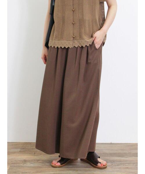 Samansa Mos2(サマンサ モスモス)の「【接触冷感】レーヨン混タックワイドパンツ(その他パンツ・レディース・カーキ/ダークブラウン/ブラック・F)」の13枚目の写真