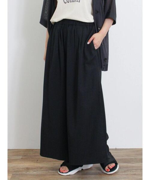 Samansa Mos2(サマンサ モスモス)の「【接触冷感】レーヨン混タックワイドパンツ(その他パンツ・レディース・カーキ/ダークブラウン/ブラック・F)」の5枚目の写真