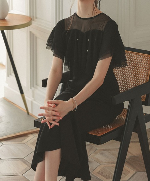Dorry Doll(ドリードール)の「パールラッフルドレス(ドレス・レディース・チャコールグレー/イエロー/ブラック・MEDIUM)」の18枚目の写真