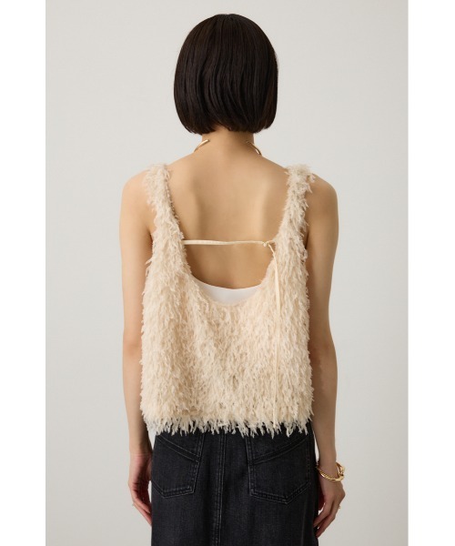 crie conforto（クリーコンフォルト）の「フェザーヤーンベスト（ベスト・レディース・アイボリー/ライトグレー/ブラウン・FREE）」の6枚目の写真