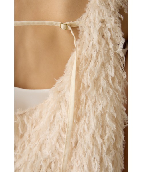 crie conforto（クリーコンフォルト）の「フェザーヤーンベスト（ベスト・レディース・アイボリー/ライトグレー/ブラウン・FREE）」の7枚目の写真