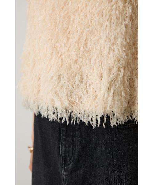 crie conforto（クリーコンフォルト）の「フェザーヤーンベスト（ベスト・レディース・アイボリー/ライトグレー/ブラウン・FREE）」の9枚目の写真