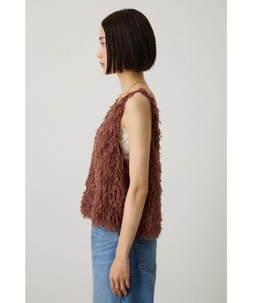 crie conforto（クリーコンフォルト）の「フェザーヤーンベスト（ベスト・レディース・アイボリー/ライトグレー/ブラウン・FREE）」の16枚目の写真