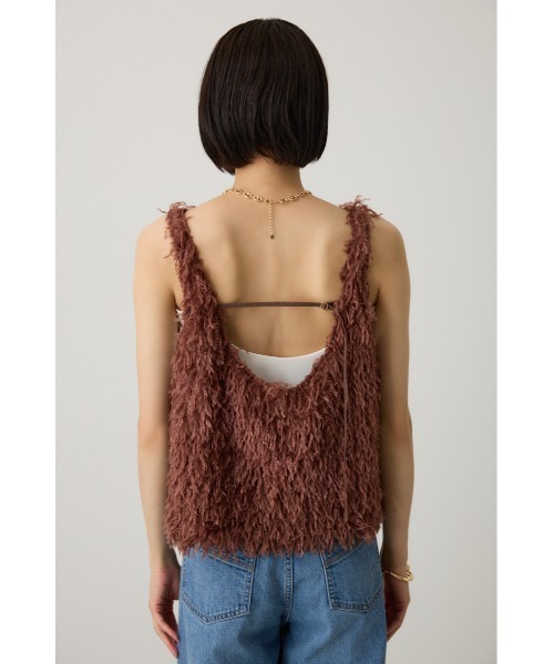 crie conforto（クリーコンフォルト）の「フェザーヤーンベスト（ベスト・レディース・アイボリー/ライトグレー/ブラウン・FREE）」の17枚目の写真