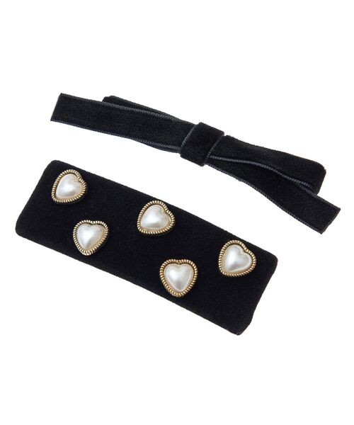 earth music&ecology（アースミュージックアンドエコロジー）の「SET2点リボンクリップ＋パール付きベロアクリップ（その他ヘアアクセサリー・レディース・ブラック/アイボリー・FREE）」の21枚目の写真