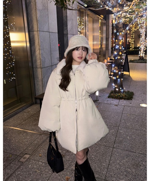 3wayドロスト中綿ダウンコート / スタンドカラー（ダウンジャケット