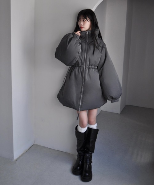 3wayドロスト中綿ダウンコート / スタンドカラー（ダウンジャケット