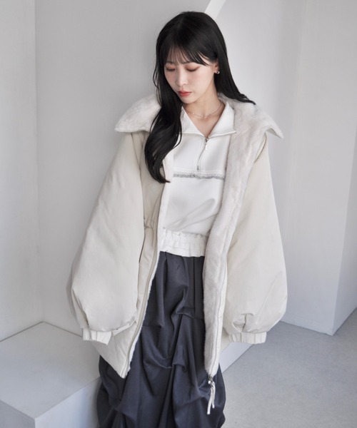 3wayドロスト中綿ダウンコート / スタンドカラー（ダウンジャケット