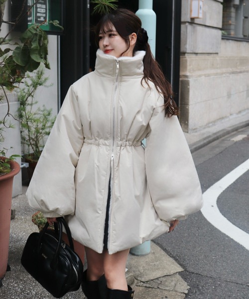 3wayドロスト中綿ダウンコート / スタンドカラー（ダウンジャケット