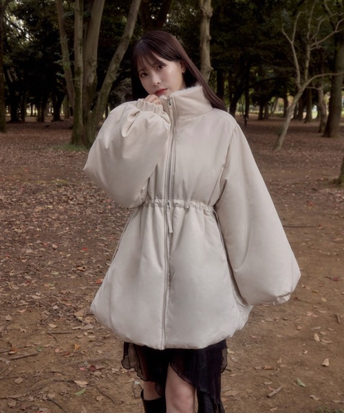 3wayドロスト中綿ダウンコート / スタンドカラー（ダウンジャケット