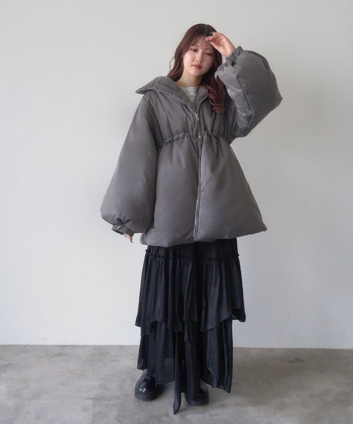 3wayドロスト中綿ダウンコート / スタンドカラー（ダウンジャケット