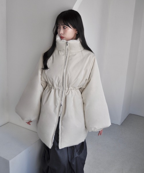 3wayドロスト中綿ダウンコート / スタンドカラー（ダウンジャケット