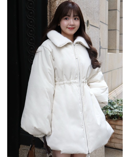 3wayドロスト中綿ダウンコート / スタンドカラー（ダウンジャケット